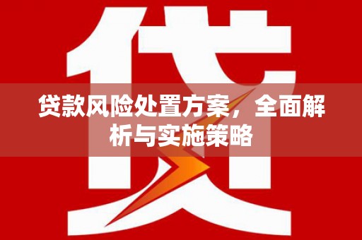 叠彩贷款风险处置方案，全面解析与实施策略